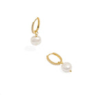 OVAL SPARK PEARL HUGGIES - ARETES - Malandra Jewelry - EA6044