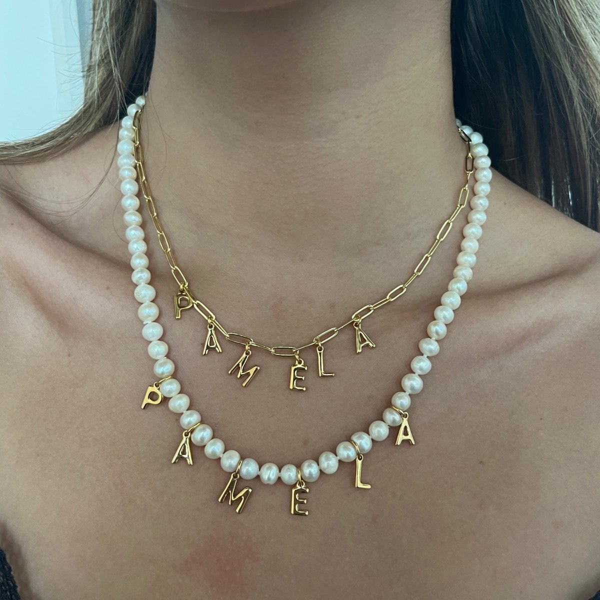 PEARL NAME NECKLACE - COLLARES PERSONALIZADOS - Malandra Jewelry - TC229.1