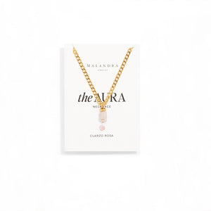 PINK QUARTZ AURA NECKLACE - COLLARES - Malandra Jewelry - TC1180