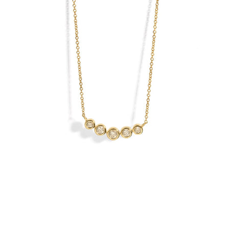 Round diamond on sale necklace gold