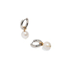 ROUND PEARL SILVER HOOPS - ARETES - Malandra Jewelry - TA1482