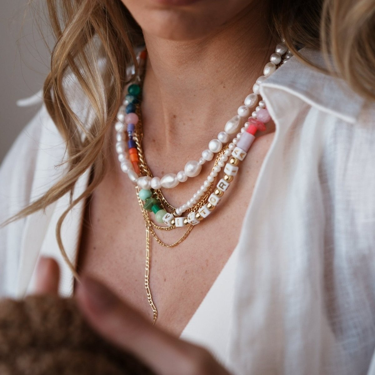 SAMPLE - CHILL AVANT WHITE CUSTOM NECKLACE - SAMPLE - Malandra Jewelry - TC895