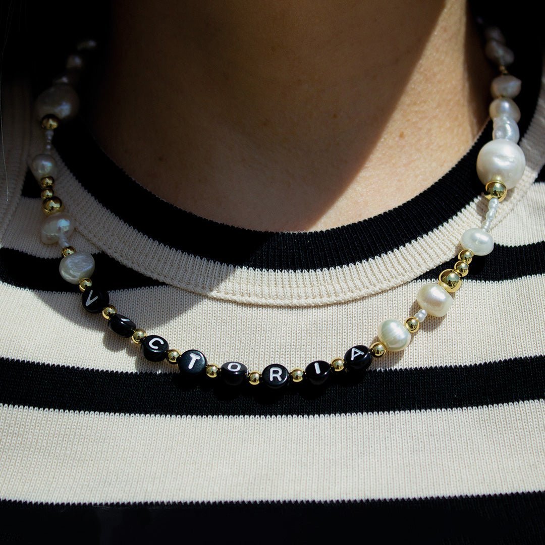 SAMPLE - NUBE PEARL BLACK CUSTOM NECKLACE - SAMPLE - Malandra Jewelry - TC974