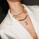 SAMPLE - NUBE PEARL BLACK CUSTOM NECKLACE - SAMPLE - Malandra Jewelry - TC974