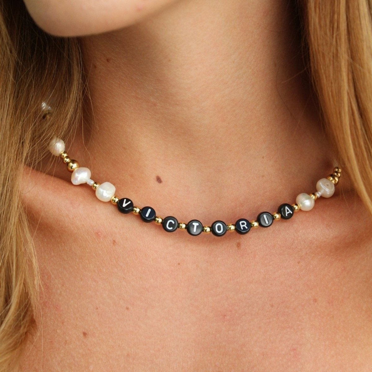 SAMPLE - NUBE PEARL BLACK CUSTOM NECKLACE - SAMPLE - Malandra Jewelry - TC974