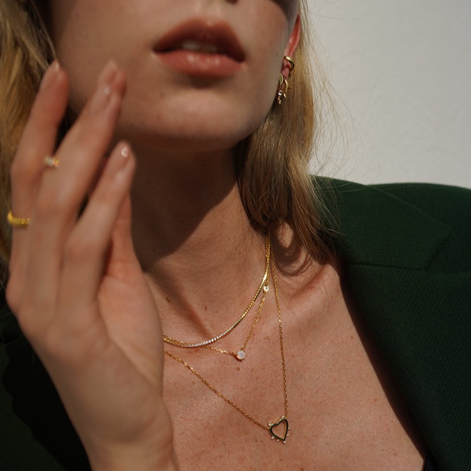 SERENA CLEAR TENNIS NECKLACE - COLLARES - Malandra Jewelry - EC6116