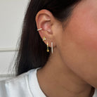 SERENA CLIP PAVE GOLDEN HOOPS - ARETES - Malandra Jewelry - ERA21-60212961300C
