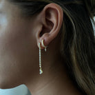 SERENA FACET GOLDEN HUGGIES - ARETES - Malandra Jewelry - EA6571