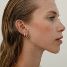 SILVER SPIKE HUGGIES - ARETES - Malandra Jewelry - EA5712.P