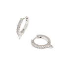 SILVER SPIKE HUGGIES - ARETES - Malandra Jewelry - EA5712.P