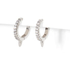 SILVER SPIKE HUGGIES - ARETES - Malandra Jewelry - EA5712.P