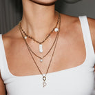 SINGLE PEARL CIRCLE NECKLACE - COLLARES - Malandra Jewelry - TC1244