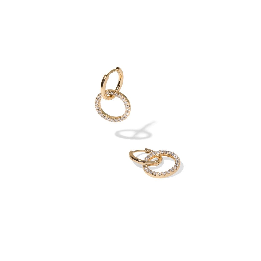 SPARK CIRCLE GOLDEN HOOPS - ARETES - Malandra Jewelry - FBA230
