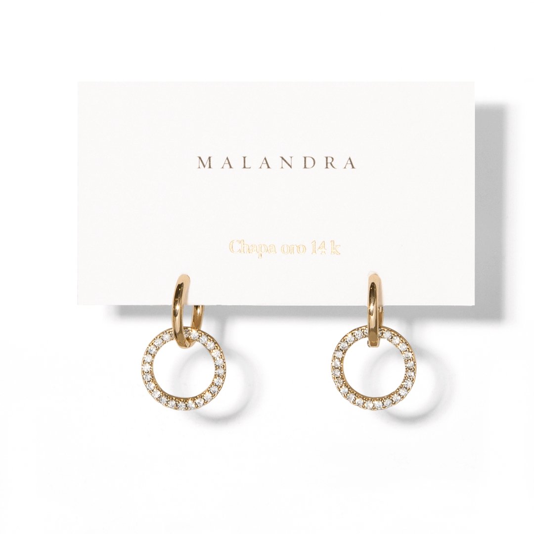 SPARK CIRCLE GOLDEN HOOPS - ARETES - Malandra Jewelry - FBA230