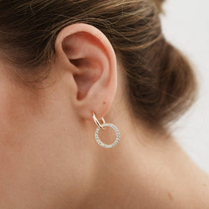 SPARK CIRCLE GOLDEN HOOPS - ARETES - Malandra Jewelry - FBA230
