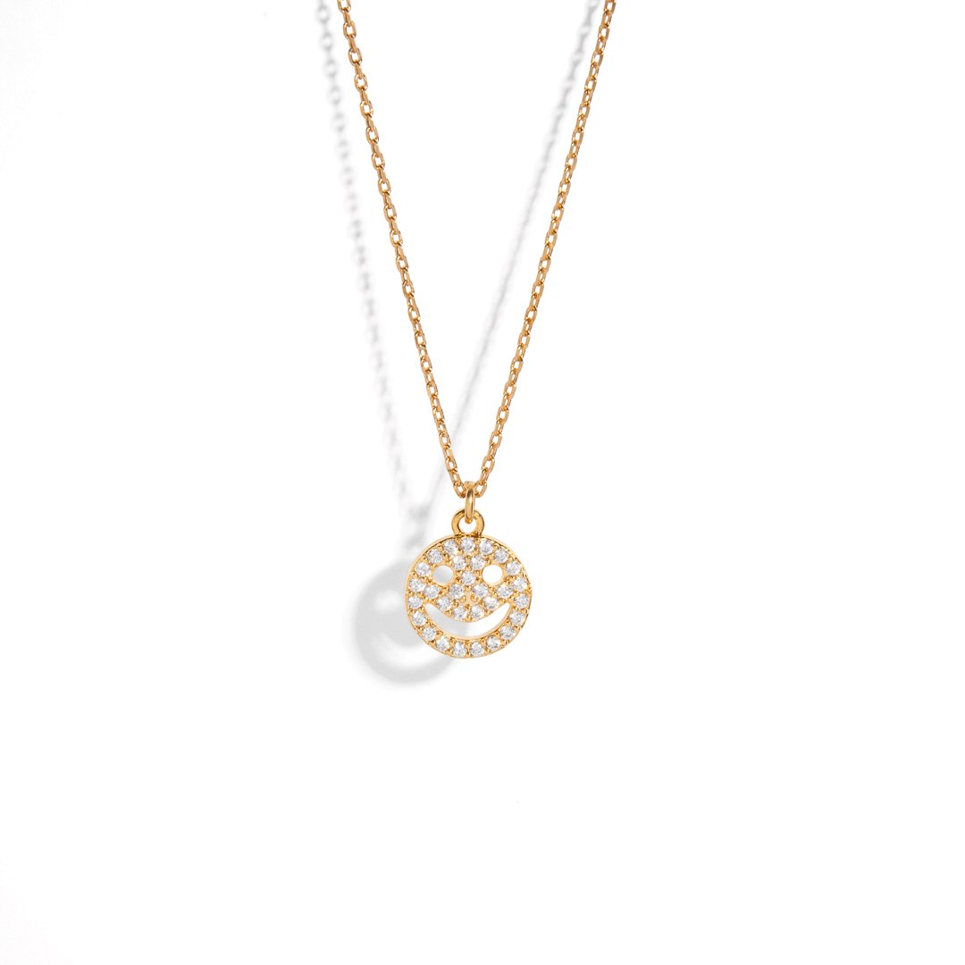 SPARK HAPPY FACE GOLDEN NECKLACE - COLLARES - Malandra Jewelry - TC1373
