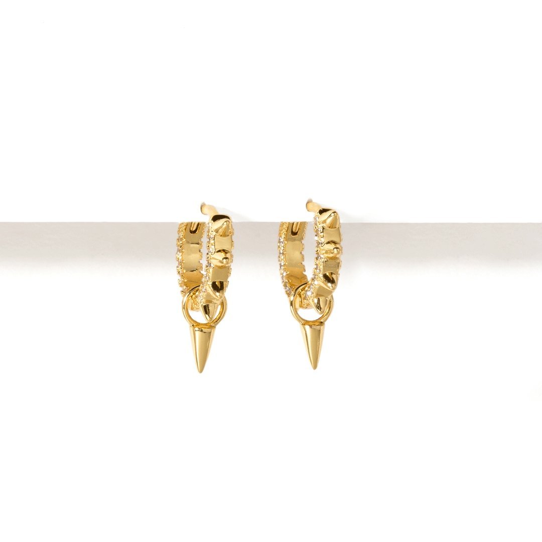 SPARK SPIKE HUGGIES - ARETES - Malandra Jewelry - AA975