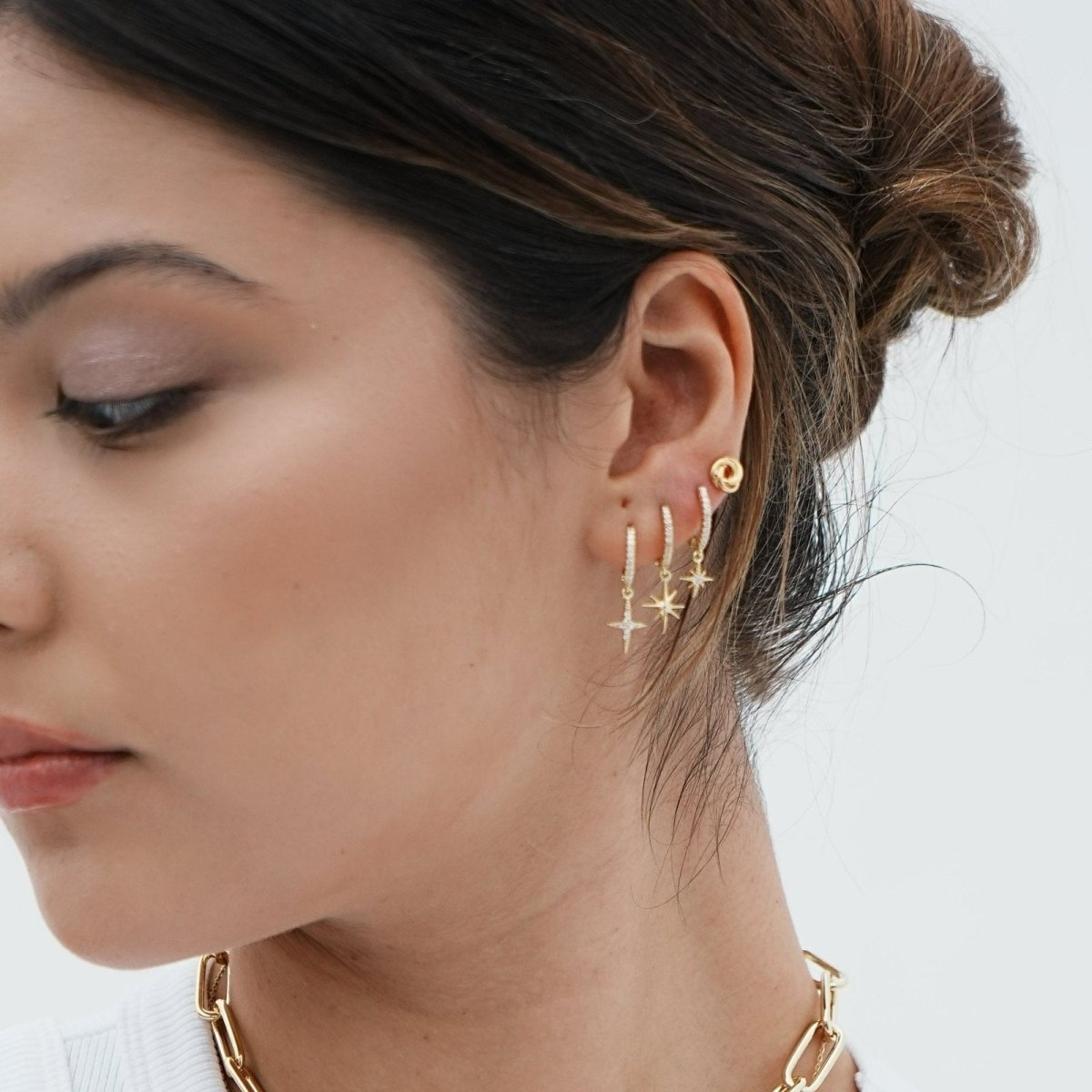 SPARKLING STARS HUGGIES SET - ARETES - Malandra Jewelry - AA1260