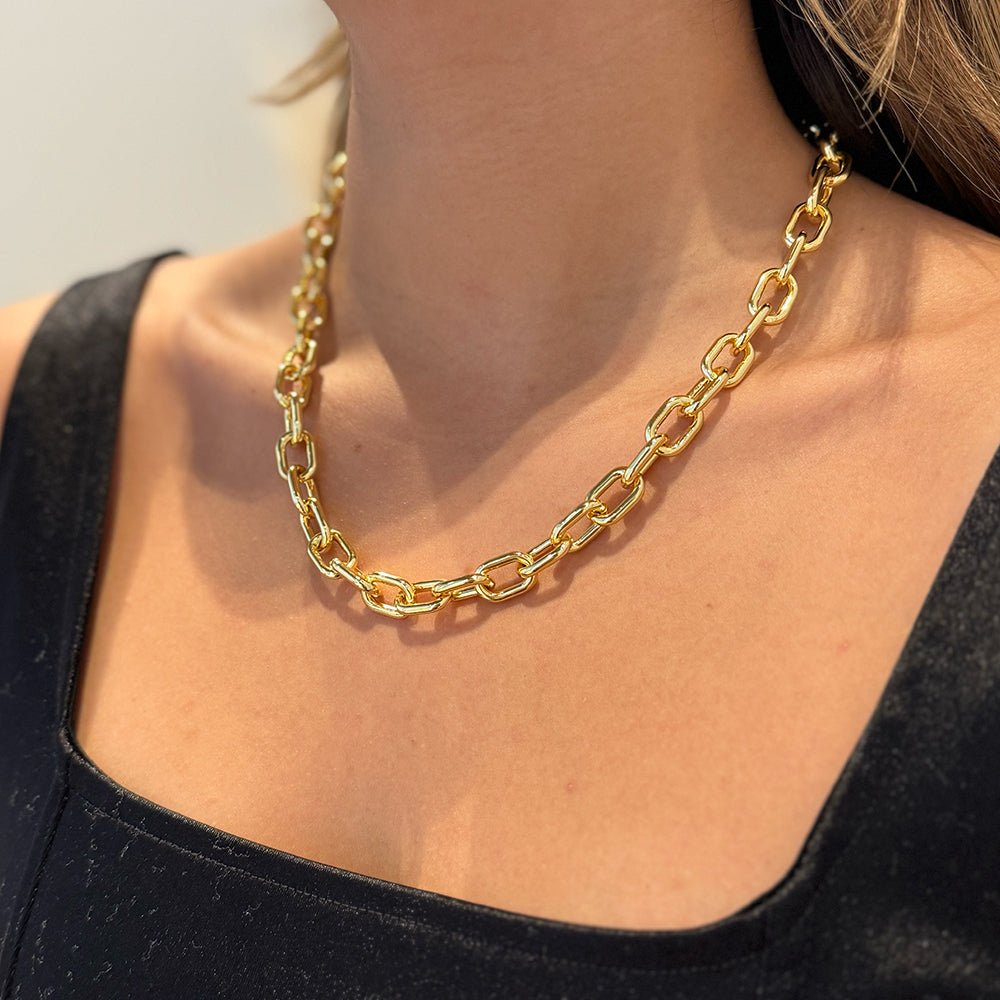 THE ESSENTIAL LINK CHUNKY NECKLACE - COLLARES - Malandra Jewelry - ICC449