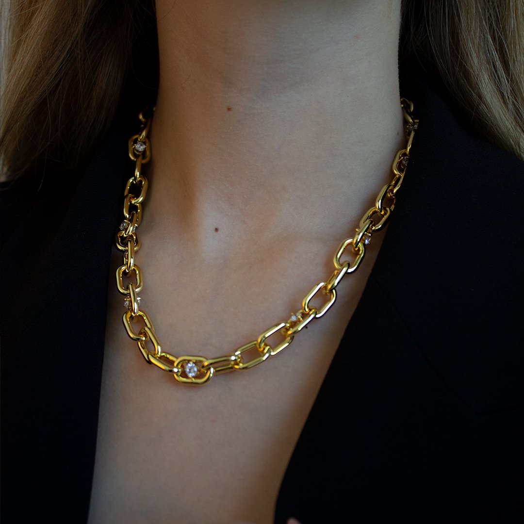 THE LINK CHUNKY NECKLACE - COLLARES - Malandra Jewelry - ICC441