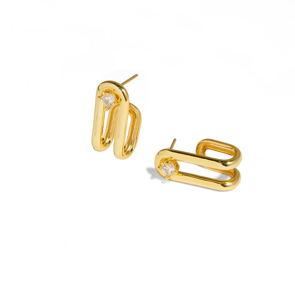 THE LINK CURVE EARRINGS - ARETES - Malandra Jewelry - ICA435