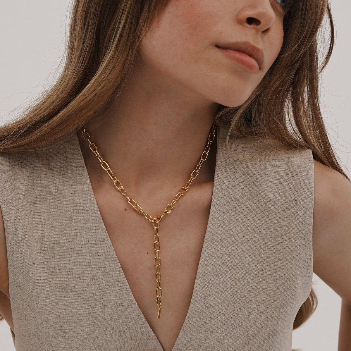 THE LINK LARGE NECKLACE - COLLARES - Malandra Jewelry - ICC413