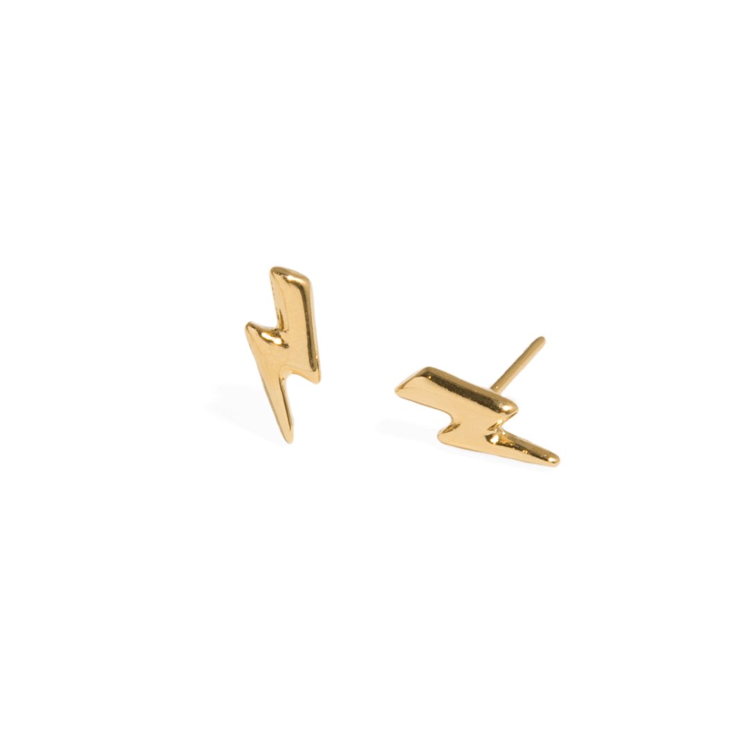 THUNDERBOLT GOLDEN STUDS - ARETES - Malandra Jewelry - VCA109