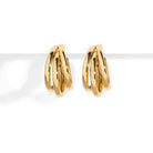 TRIPLE BOLD HOOPS - ARETES - Malandra Jewelry - AA1028