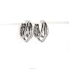 TRIPLE BOLD SILVER HOOPS SMALL - ARETES - Malandra Jewelry - AA1130